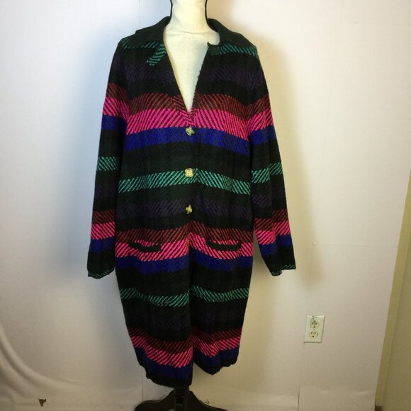 Torrid Sweater Shacket Duster Cardigan Womens Plus 2X Striped Chunky Button Up - Picture 1 of 16
